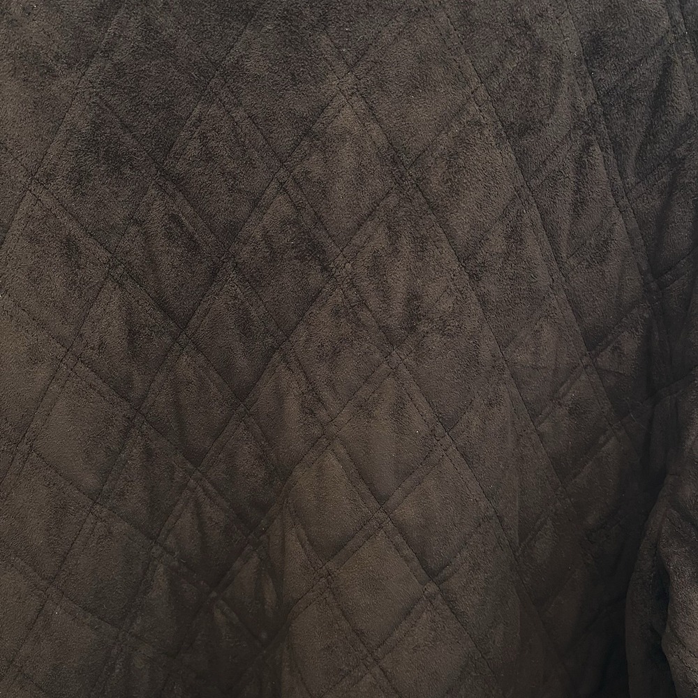 Lauren Ralph Lauren Womens XL Quilted Velvet Velour Brown Barn Coat Jacket - Picture 8 of 9